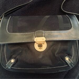 Isaac Mizrahi Black Clutch with Gold Clasp